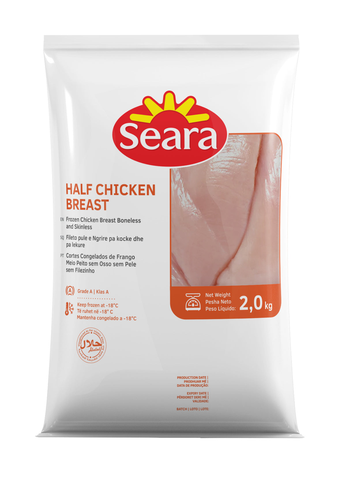 Chicken Breast Fillet – Frozen, Brazil (2 kg)