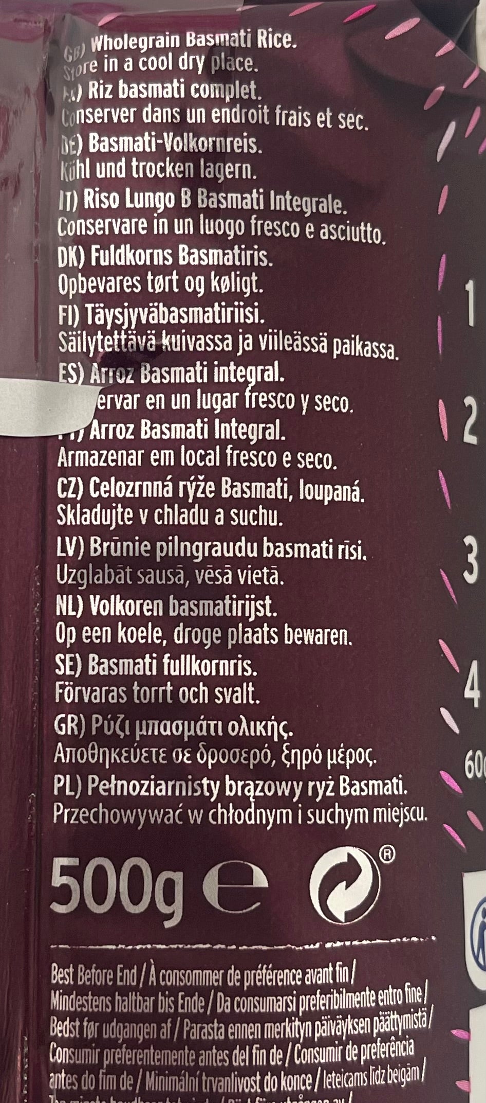 Tilda ruskea basmati täysjyväriisi 500g gluteeniton