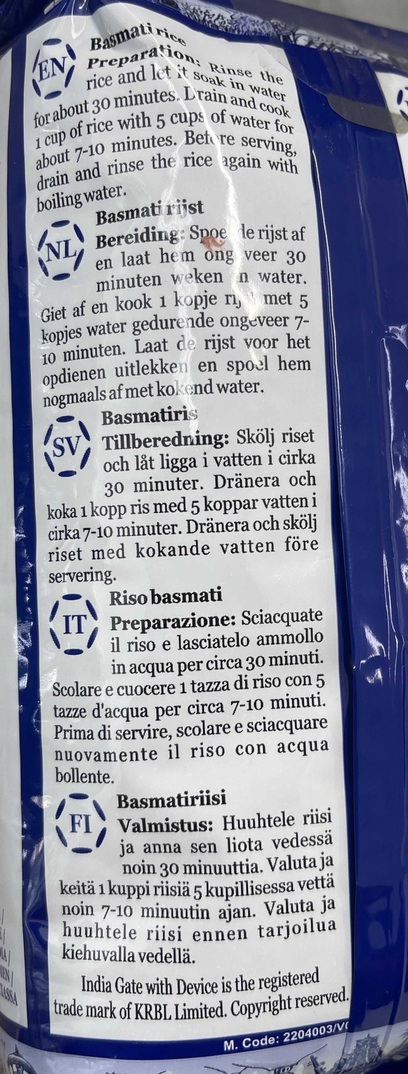 Intia portti ylimittainen basmatiriisi premium 1kg