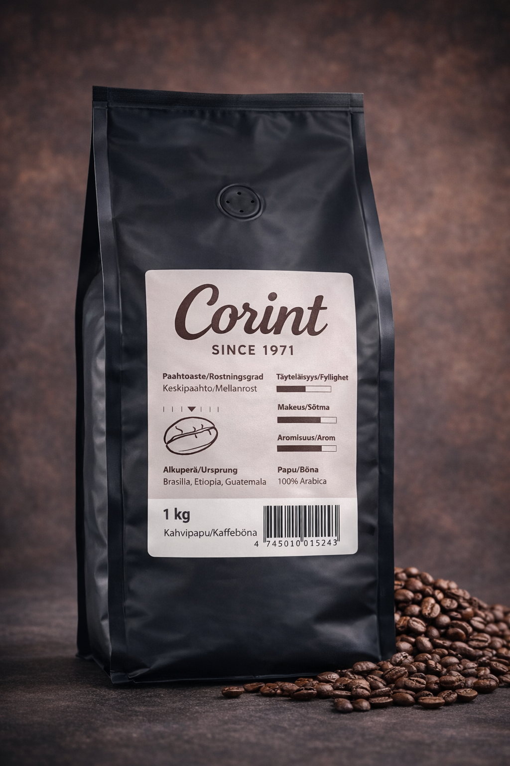 Corint-kahvi – 100 % Arabica -kahvipavut (1 kg)